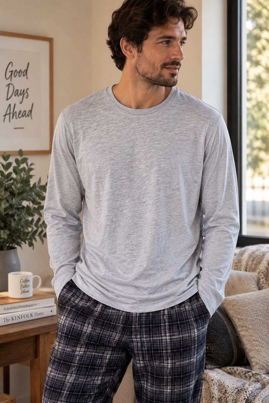 Polo Ralph Lauren Sleepwear Shirt Mens 2XL Gray 100% Cotton Long Sleeve Lounge